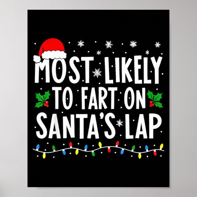 Póster Most Likely To Fart On Santa's Lap Family Matching (Frente)
