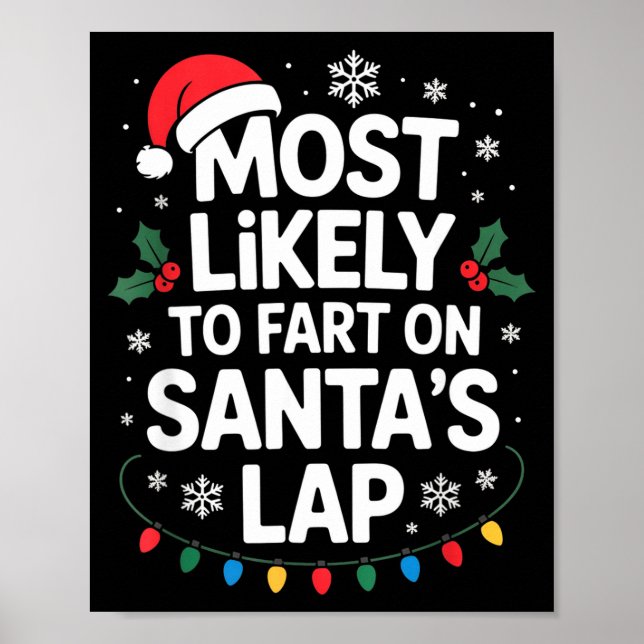 Póster Most Likely To Fart On Santa's Lap Family Matching (Frente)