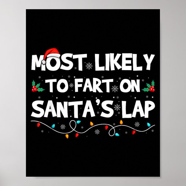 Póster Most Likely To Fart On Santa's Lap Family Matching (Frente)