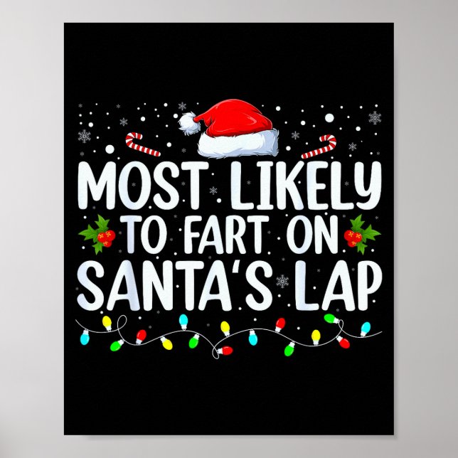 Póster Most Likely To Fart On Santa's Lap Family Matching (Frente)