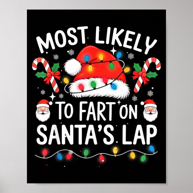 Póster Most Likely To Fart On Santa's Lap Matching Family (Frente)