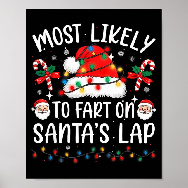 Póster Most Likely To Fart On Santa's Lap Matching Family (Frente)