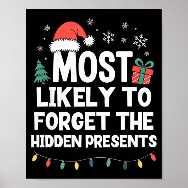 Póster Most Likely To Forget The Hidden Christmas Funny  (Frente)