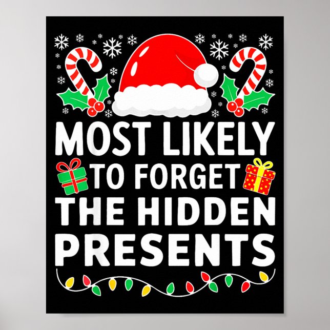 Póster Most Likely To Forget The Hidden Shirt Christmas  (Frente)