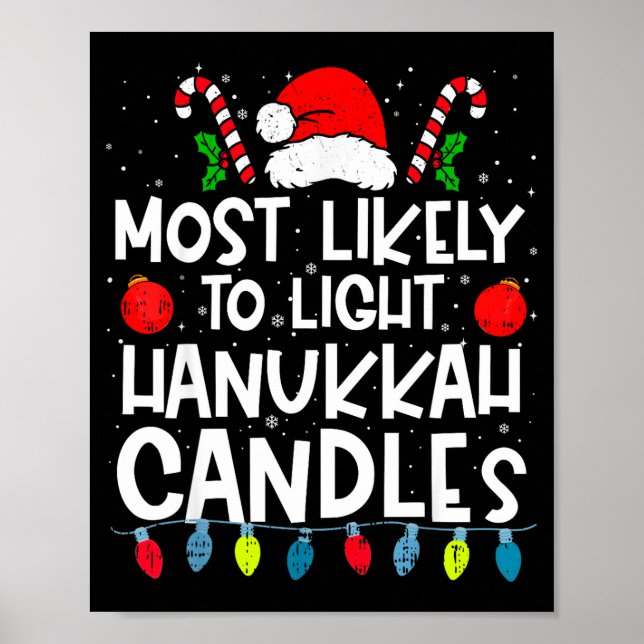 Póster Most Likely To Light Hanukkah Candles Family Crew  (Frente)