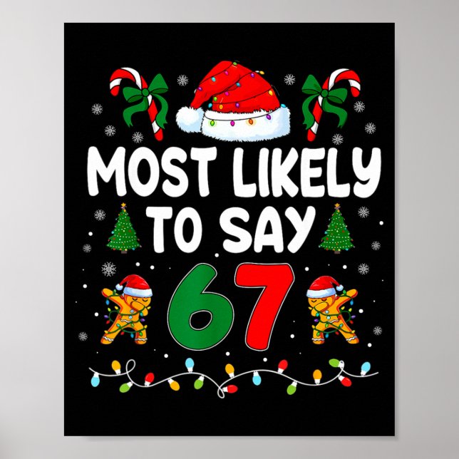 Póster Most Likely To Say 67 Gen Alpha Slang Funny Xmas S (Frente)