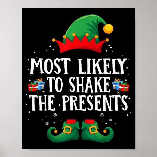 Póster Most Likely To Shake The Matching Christmas Elf  (Frente)