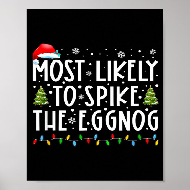 Póster Most Likely To Ske The Eggnog Matching Christmas  (Frente)