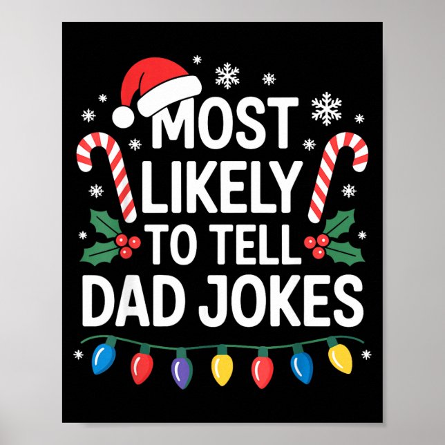 Póster Most Likely To Tell Dad Jokes Funny Christmas  (Frente)