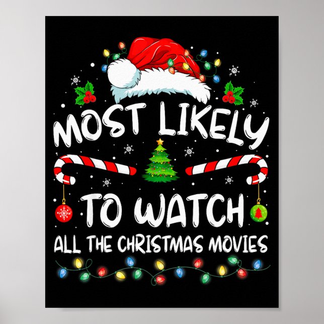 Póster Most Likely To Watch All The Christmas Movies Chri (Frente)