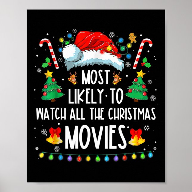 Póster Most Likely To Watch All The Christmas Movies Fami (Frente)