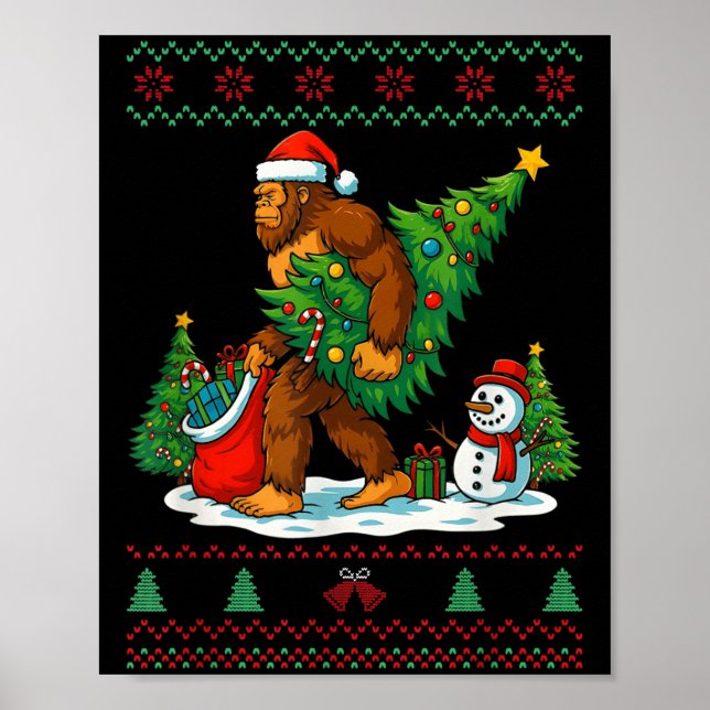 Póster Most Wonderful Christmas Bigfoot Christmas Tree Li (Frente)