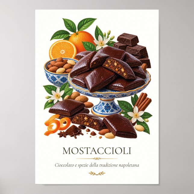 Póster Mostaccioli – Vintage Italian Dessert (Frente)