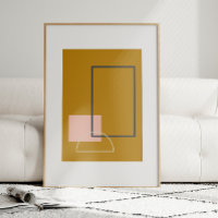 Mostaza geométrica moderna minimalista de mediados
