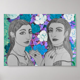 Póster Mostrando los anillos del Boda