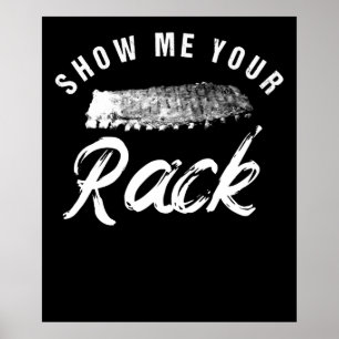 Póster Mostrar tu rack Funny Smony BBQ Ribs Lover