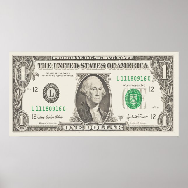 Póster Mostrar tus colores - Dólar estadounidense (Frente)