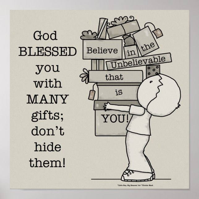 Póster Mostrar tus regalos (Frente)