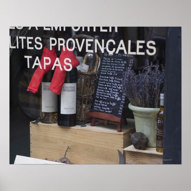 Póster Mostrar ventana y vino (Frente)