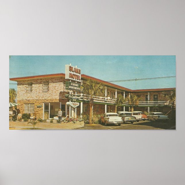 Póster Motel Blake 1961 ~ Myrtle Beach, SC (Frente)