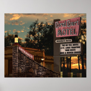 Póster Motel coralino de la corte en el poster de la ruta