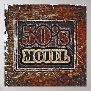 Póster Motel de los años 50 del vintage - poster