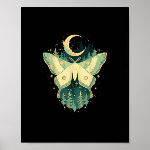 Póster Moth Fairycore Goblincore Whimsigoth Cottagecore