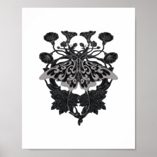 Póster Moth Talisman - Dibujo de Whimsigoth - Versión bla