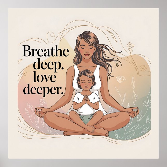 Póster Mother Child Mindfulness Meditation Art (Frente)