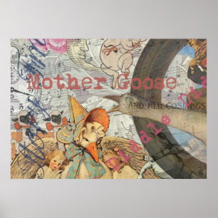 Póster Mother Goose Nursery Rhyme Fairy Tale
