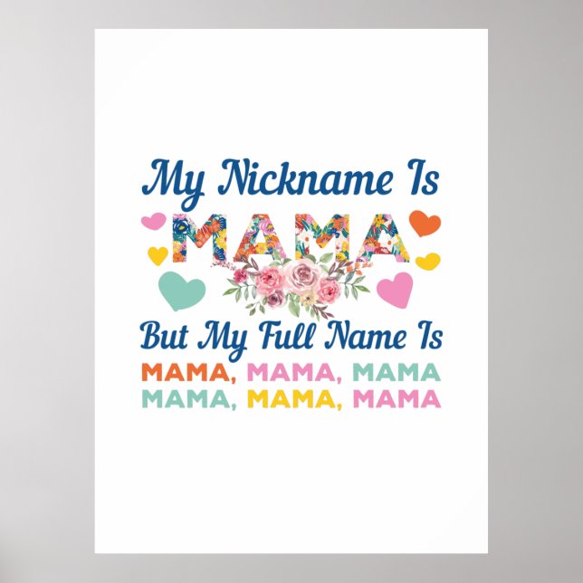 Póster Mother My Nickname Is Mama Birthday (Frente)