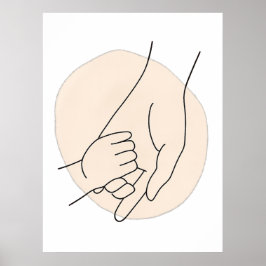 Póster Mother’s Day Minimalist Parent & Child Line Art
