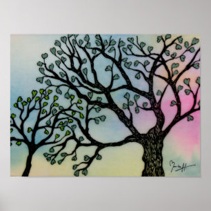 Póster Mother's Love - Trees on Vellum and Watercolor