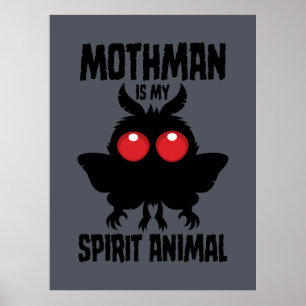 Póster Mothman Es Mi Animal Espiritual Silueta