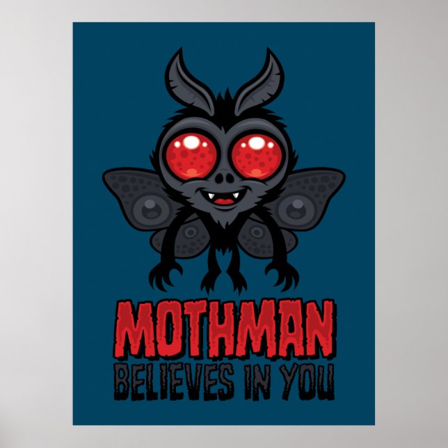 Póster Mothman Motivacional Cree En Ti (Frente)