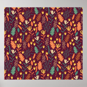 Póster Motif de cosecha de Naranja rojo de otoño