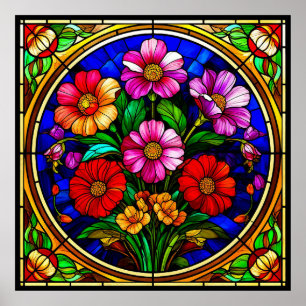 Póster Motif floral y flores vibrantes