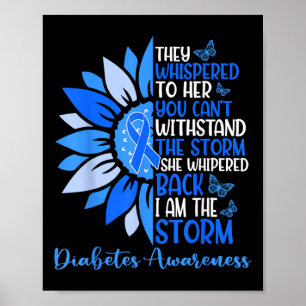 Póster Motivación Apoyo Escuadrón Diabetes Azules Sunflow