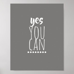 Póster motivación chica cita tipografía poster moderna