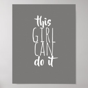 Póster motivación chica cita tipografía poster moderna