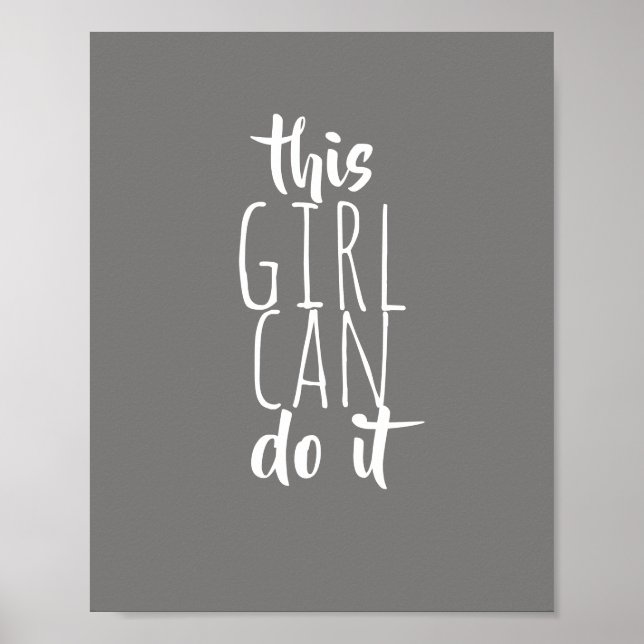 Póster motivación chica cita tipografía poster moderna (Frente)