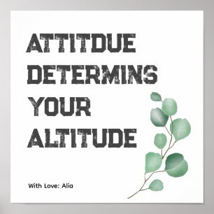 Póster Motivación de actitud diciendo poster