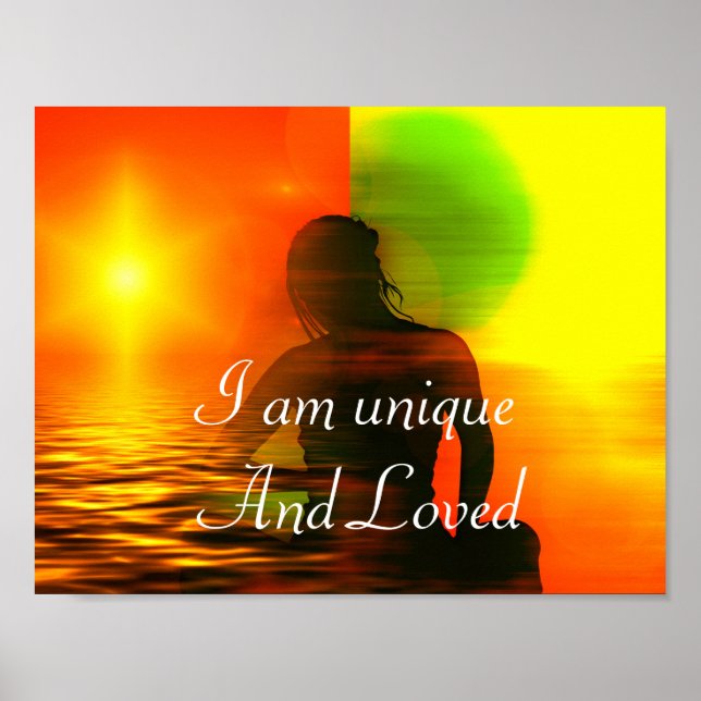 Póster Motivación de Afirmación Positiva sobre autoestima (Frente)