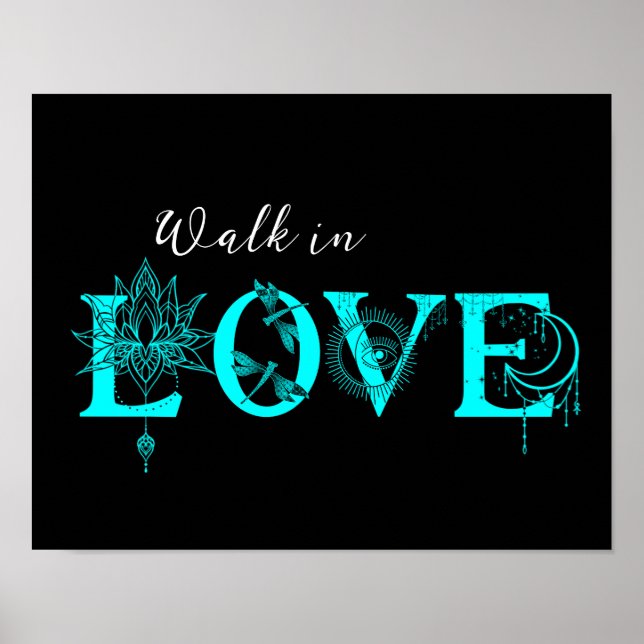 Póster Motivación de caminar por la luna de Lotus (Frente)