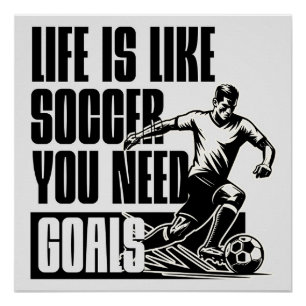Póster Motivación de citas de goles de fútbol