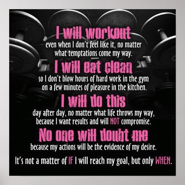 Póster Motivación de entrenamiento (Frente)