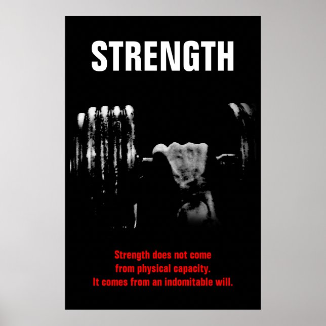 Póster Motivación de entrenamiento de fortalecimiento de  (Frente)