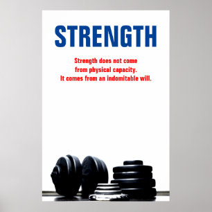 Póster Motivación de entrenamiento de fortalecimiento de