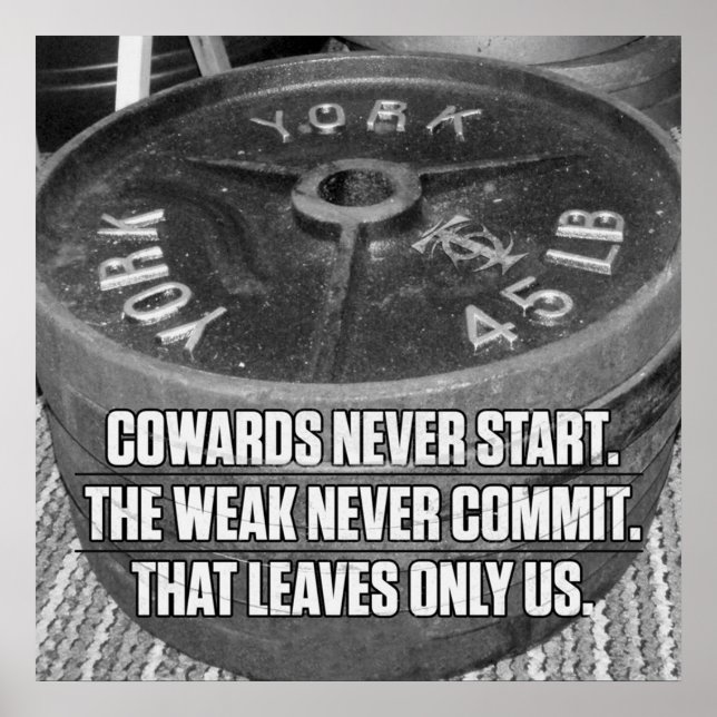 Póster Motivación de entrenamiento de gimnasio de constru (Frente)