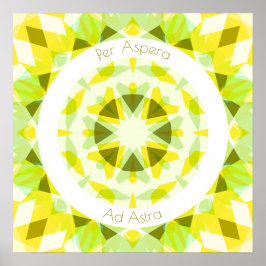 Póster Motivación de estrella astra verde amarillo por as